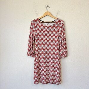 NWT BODEN Lucie Jersey Tunic Dress in Red Leaf Print #JO351
